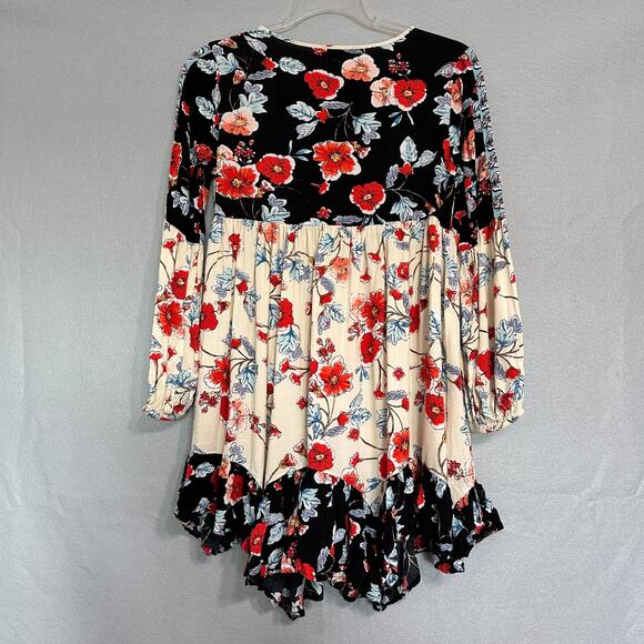 Patrons Of Peace Mini Floral Dress Size S Bohemian Artsy Ruffle Peasant Western - Picture 4 of 11